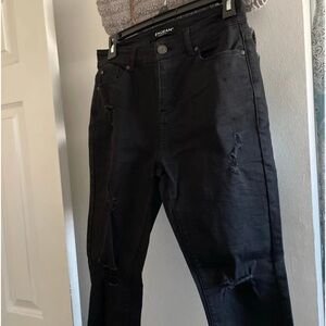 Black Distressed Skinny Jeans Size 7